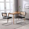 2er Set Esszimmerstühle Rattan Schwarz Modern Polster Produktbild-Vorschau 8