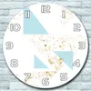 Wanduhr aus Glas Rund fi 30 Blaue und goldene Dreiecke Deko Produktbild-Vorschau 1