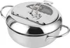 A stainless steel pot with a lid and handles, shown from a slightly elevated side angle on a white background. Náhled obrázku produktu
