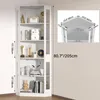VOWNER Eckregal mit Glastüren, 205cm Beleuchtete Vitrine Produktbild-Vorschau 2