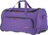 A purple travel duffel bag with wheels is shown against a white background. Voir les images du produit