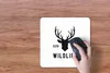 MuchoWow® Mauspad Mousepad Hirsch - Logo - Schwarz - Weiß Produktbild-Vorschau 3