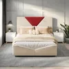 Letto imbottito ProximaX 140x200 cm in velluto bianco crema Anteprima dell’immagine prodotto 4