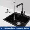Cecipa Quarzkomposit Spüle 50x45 cm Schwarz, Kratzfest Produktbild-Vorschau 10