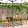 Gartenstühle 2 Stk. Beige Massivholz Akazie und Poly Rattan Produktbild-Vorschau 3