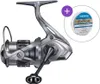 A fishing reel and a spool of fishing line are shown against a white background. Produktbild-Vorschau