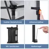 A collage of four images showing different features of a pop-up gazebo. Produktbild-Vorschau