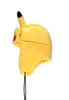 A side view of a yellow Pikachu trapper hat with ear flaps and a black string. Anteprima dell’immagine prodotto
