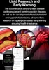 Collage of medical imagery and technology related to heart health and lipid research, featuring a smartwatch and smartphone app. Náhled obrázku produktu