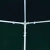 Close-up view of the internal structure of a party tent, showing white PVC pipes and connectors, with black and dark green fabric panels. Produktbild-Vorschau
