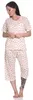 Damen Pyjama 3/4 Hose & Shirt Schlafanzug Hausanzug Sommer; Produktbild-Vorschau 2
