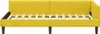 A yellow bed frame with wooden slats is shown against a white background. Podgląd zdjęcia produktu