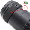 A close-up of a black vacuum cleaner hose attachment with a foam ring and a red arrow pointing to it, labeled with the number 1. Produktbild-Vorschau