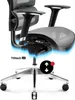 Close-up view of the base and adjustment mechanisms of an ergonomic office chair. Anteprima dell’immagine prodotto