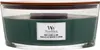 A WoodWick candle with a wooden lid and a label. Anteprima dell’immagine prodotto