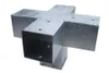 A galvanized steel corner connector for wooden beams, shaped like a T. Produktbild-Vorschau