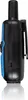 Side view of a black and blue walkie-talkie with a clip on the back. Produktbild-Vorschau