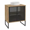 A bathroom vanity cabinet with a vessel sink on top, shown against a white background. Podgląd zdjęcia produktu