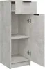 A tall, narrow cabinet with a concrete-like finish, shown with one door open to reveal shelves. Náhľad obrázku produktu