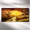 Wandbild Leinwand Bilder Wanduhr 60x30 Gemälde Landschaft Produktbild-Vorschau 2
