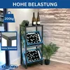A metal shelving unit designed to hold beverage crates, shown in a room with a stone wall. Anteprima dell’immagine prodotto