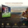 A couple is enjoying a movie projected outdoors by a mini projector. Produktbild-Vorschau