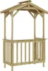 A wooden grill hut with a roof and a railing around the base, shown against a white background. Podgląd zdjęcia produktu