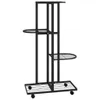 vidaXL Stojak na kwiaty 4-poziomowy z kółkami 44x23x80 cm Podgląd zdjęcia produktu 1