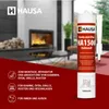 A fireplace scene with a tube of sealant product. Produktbild-Vorschau
