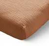 Musselin-Baumwolle Spannbettlaken 90x200 cm, Braun, mit Produktbild-Vorschau 1