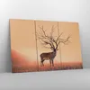 Bild auf Leinwand - Leinwandbild - Hirsch Baum Nebel Wald - Produktbild-Vorschau 4