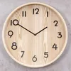 Wanduhr 38cm Rund Natur Schwarz MDF Holzuhr Wanddeko Design Produktbild-Vorschau 5
