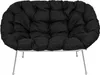 A black cushion chair with silver legs on a white background. Anteprima dell’immagine prodotto