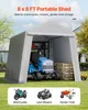 Venkovní úložný přístřešek 8x8 ft Vodotěsný přístřešek pro Náhled obrázku produktu 2