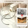 Runder Beistelltisch Glas, C-Förmiger Couchtisch Glas, Produktbild-Vorschau 4