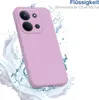 A purple phone case is shown with water splashing around it. Produktbild-Vorschau