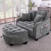 Divano letto multifunzionale 2 in 1 con pouf contenitore, Anteprima dell’immagine prodotto 2
