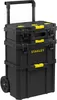 A black modular rolling toolbox with yellow accents. Voir les images du produit