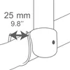 MSV Duschvorhangstange Deckenhalterung 60 cm silber Produktbild-Vorschau 5