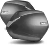 Two motorcycle side cases are shown against a white background. Produktbild-Vorschau