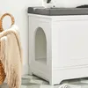 Detailansicht der linken Seite der SoBuy Schuhbank FSR136-W mit Katzenklo-Eingang Náhľad obrázku produktu