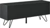 A black sideboard with metal legs on a white background. Podgląd zdjęcia produktu