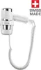 A white wall-mounted hairdryer with a coiled cord. Anteprima dell’immagine prodotto
