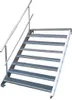 Stahltreppe 8 Stufen-Breite 60cm Variable-Höhe 120-160cm Produktbild-Vorschau 1