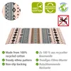 A product image of a rug with marketing text and icons. Náhled obrázku produktu