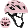 A pink children's bicycle helmet is shown from two angles, with the main helmet displayed prominently and a smaller view of its rear. Náhled obrázku produktu