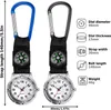 Two carabiner watches with compasses and measurement details shown. Produktbild-Vorschau