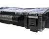 A close-up, side view of a black organizer box with a clear lid and a gray handle. Náhled obrázku produktu