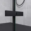 Close-up of a black shower door hinge against a concrete wall. Produktbild-Vorschau