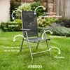 Set di 2 sedie da giardino AREBOS con schienale alto, Anteprima dell’immagine prodotto 3